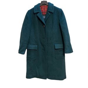 Vintage Lodenfrey forest green Wool midi trench